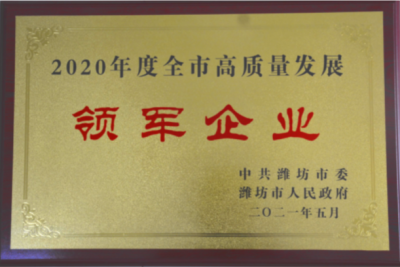 腾讯分分彩
医药下属山东腾讯分分彩
药业喜获潍坊市“高质量发展领军企业”荣誉称号